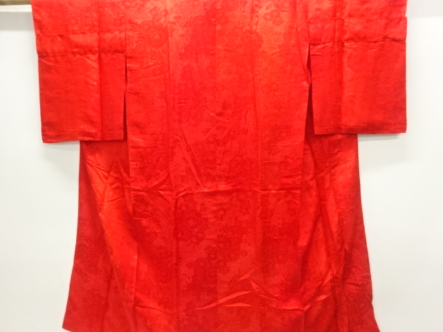 JAPANESE KIMONO / ANTIQUE JUBAN / SILK / RINZU / WOVEN FLOWER KUSUDAMA PATTERN